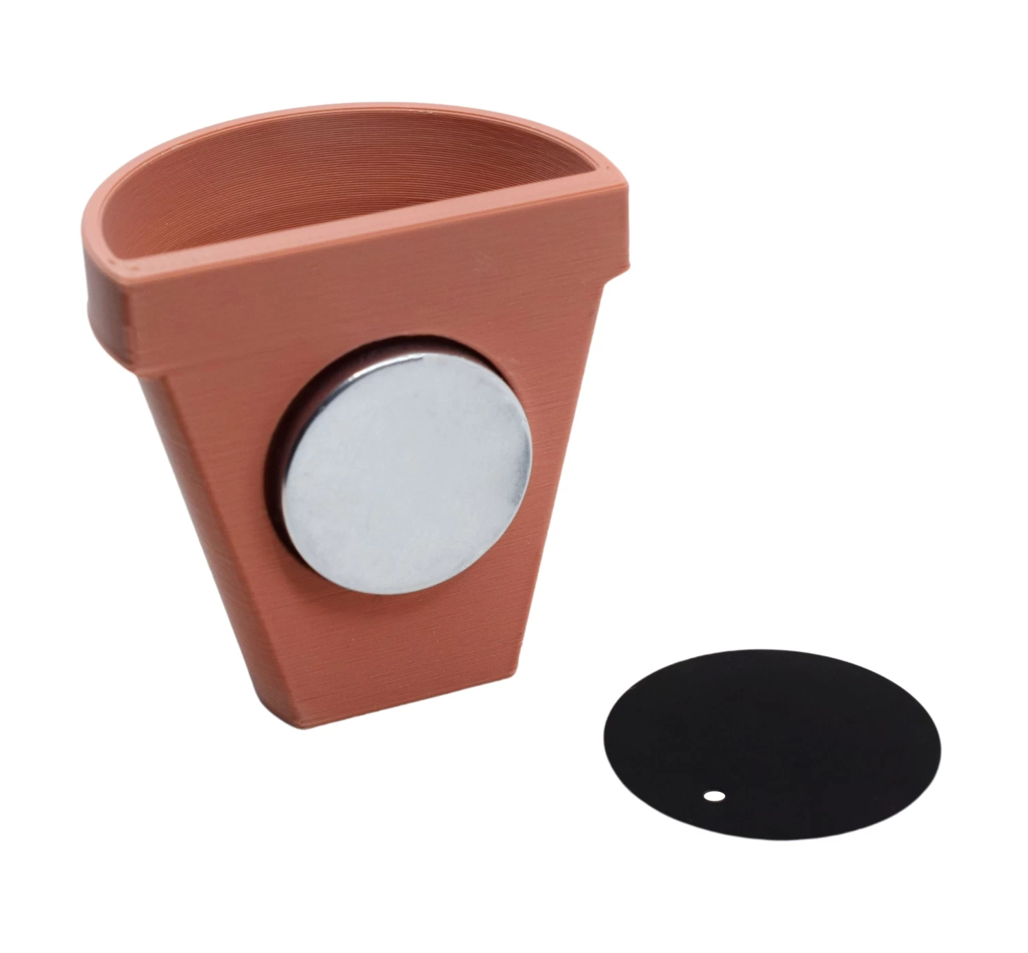 PotBuddy Magnetic Plant Pots, 4pcs - For Fridge, Whiteboard, Window - Terracotta Color - Includes Adhesive Mounting Discs 2 PotBuddy Magnetic Plant Pots, 4pcs - For Fridge, Whiteboard, Window - Terracotta Color - Includes Adhesive Mounting Discs - Image 2