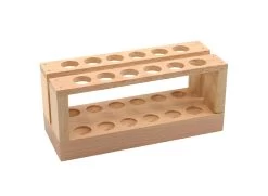 Economy Test Tube Rack - Holds 12 X 15mm Tubes - Unfinished Hardwood