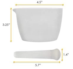 Mortar & Pestle, 275mL - 115mm - Porcelain, Unglazed Grinding Surface -Laboratory Instrument Store uzvwpsgsby6x71p69y5s