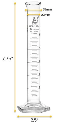 Graduated Cylinder, 50ml - Class A - White Graduations - Hexagonal Base -Laboratory Instrument Store wbnms3kev4jfrahdebr5