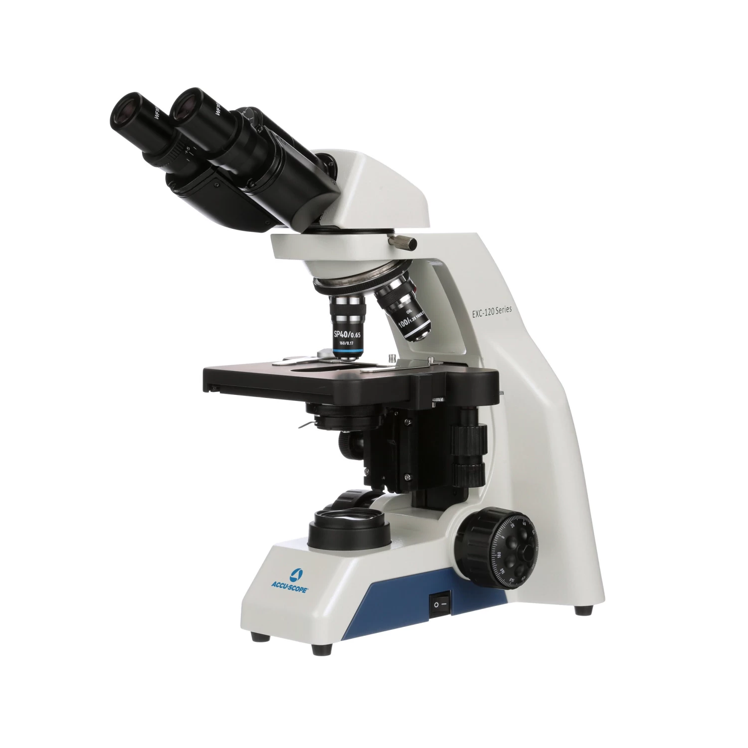 Microscope EXC-120 - Binocular Head, 40-1000X Magnification, Achromat Objectives, Mechanical Stage, Iris Diaphragm 1 Microscope EXC-120 - Binocular Head, 40-1000X Magnification, Achromat Objectives, Mechanical Stage, Iris Diaphragm