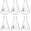 6PK Erlenmeyer Flasks, 500mL - Narrow Neck - Borosilicate Glass