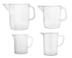 4PK Measuring Jugs, 250ml, 500ml, 1000ml, 2000ml - Polypropylene, Raised Graduations -Laboratory Instrument Store xaabs069gnxq4jk79znh