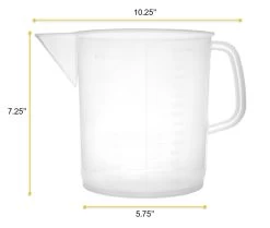 Measuring Jug, 3000ml - Short Form, Euro Design - Polypropylene Plastic - Raised Graduations -Laboratory Instrument Store xhyoe86h4wbudbeblafk