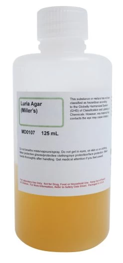 Prepared Luria (Miller’s) Agar, 125 Ml, Case Of 24 – Nutritionally Rich Growth Medium -
