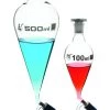Dropping Funnel, 50mL - Squibb, Bent Arm - With 14/23 Plastic Stopper & Rotaflow Stopcock - Borosilicate Glass