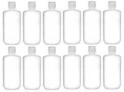 12PK Reagent Bottles, 1000ml - Narrow Neck With Screw Cap - Polypropylene