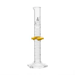 Glass Graduated Cylinder, 10mL - Class B - White Single Scale - Hexagonal Base - Borosilicate