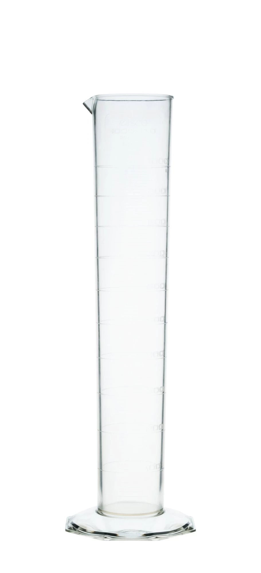 Graduated Cylinder, 1000mL - Class B - Octagonal Base - Raised Graduations - TPX Plastic 1 Graduated Cylinder, 1000mL - Class B - Octagonal Base - Raised Graduations - TPX Plastic