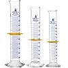 Graduated Cylinders 3 Piece Set - ASTM Class A - 250mL, 500mL & 1000mL - Protective Collars, Hexagonal Base - Blue Graduations - Borosilicate Glass