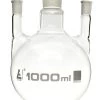 Flask Distilling Round Bottom, Cap. 1000ml, Borosilicate Glass, Three Neck Parallel, Center Socket 24/29, Side Socket 19/26