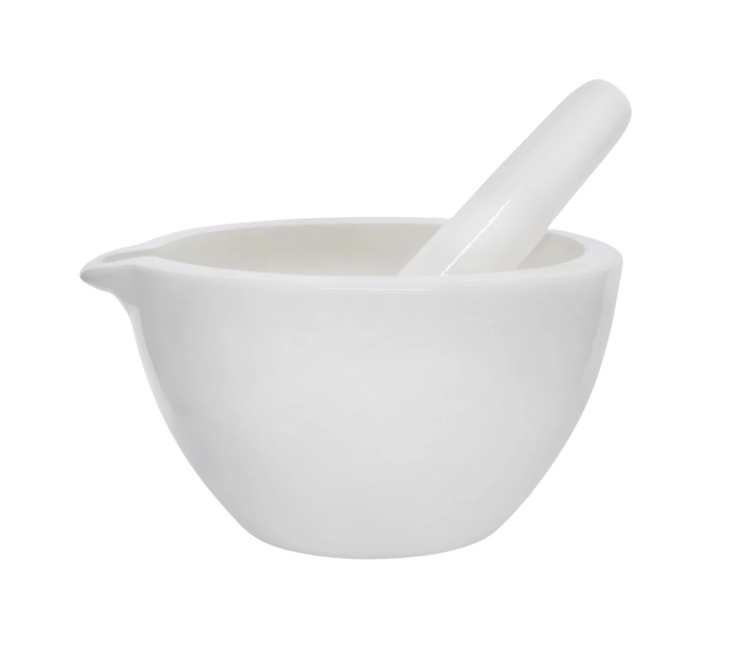 Mortar & Pestle, 550mL - 155mm - Porcelain, Unglazed Grinding Surface 1 Mortar & Pestle, 550mL - 155mm - Porcelain, Unglazed Grinding Surface