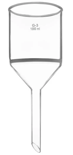 Buchner Funnel, 1000mL - With G3 Porosity Sintered Disc - Plain Stem, 22mm - Borosilicate Glass