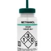 500ml Capacity Labelled Wash Bottle For Methanol - Color Coded Green - Self Venting, Low Density Polyethylene -