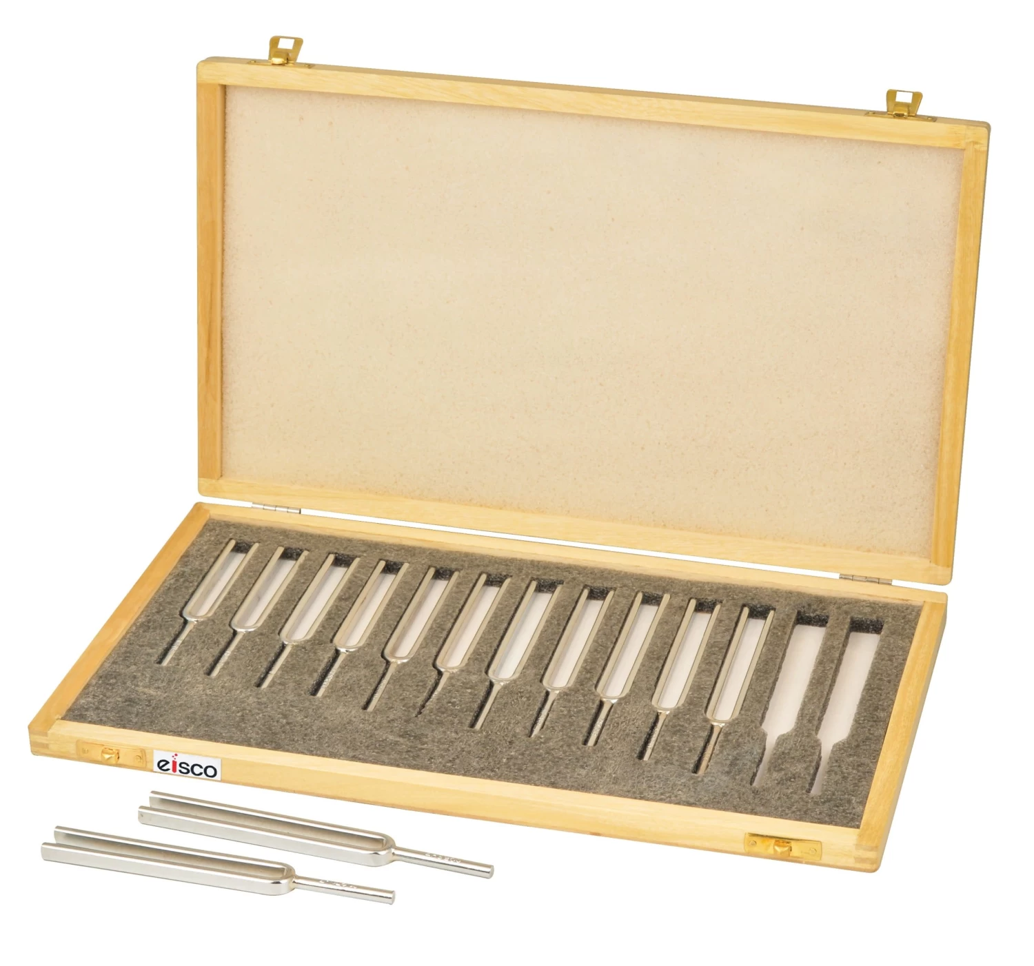 13 Piece Steel Tuning Fork Set - In Wooden Case,Designed For Physics Experimentation 1 13 Piece Steel Tuning Fork Set - In Wooden Case,Designed For Physics Experimentation