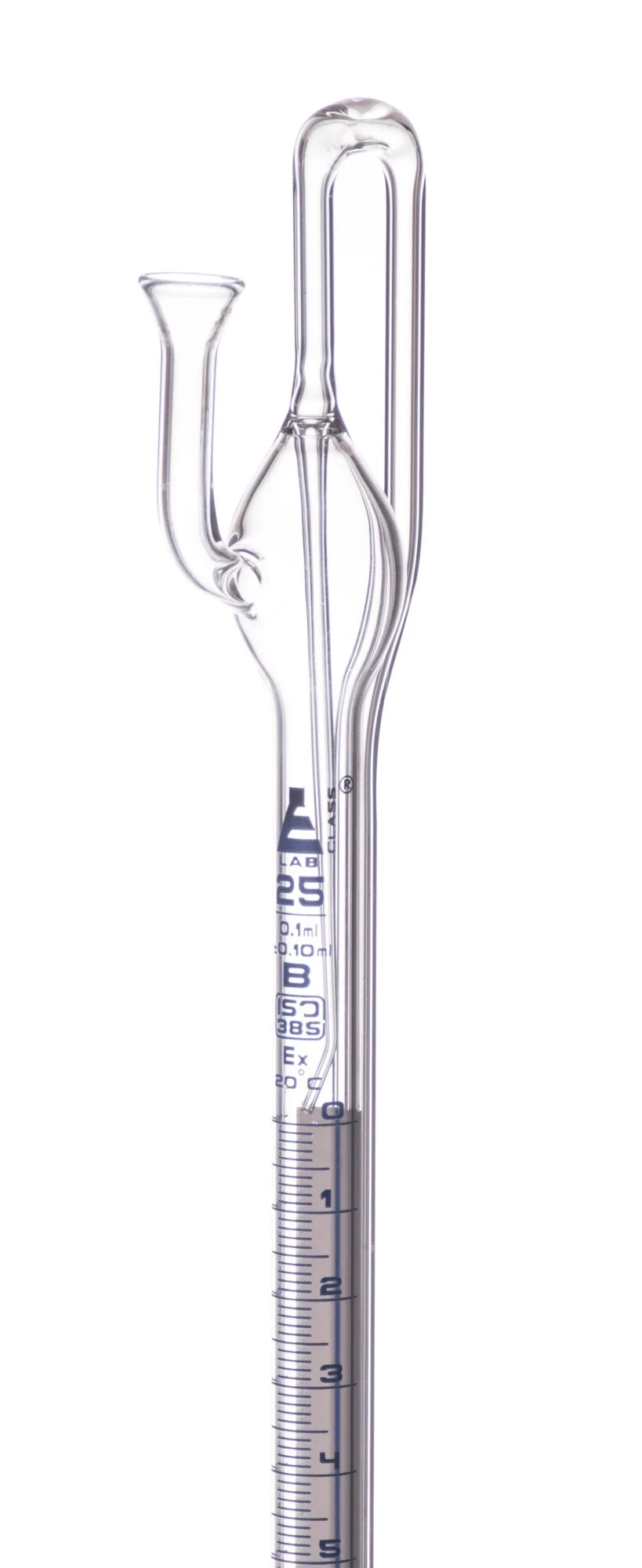 Automatic Zero Burette, 25mL - Class B - With Intermediate Stopcock & Schellbach Stripe - Borosilicate Glass 2 Automatic Zero Burette, 25mL - Class B - With Intermediate Stopcock & Schellbach Stripe - Borosilicate Glass - Image 2