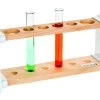 Test Tube Rack - Holds 6 Tubes (2 X 30mm And 4 X 20mm) - Hardwood And Polypropylene