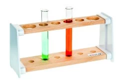 Test Tube Rack - Holds 6 Tubes (2 X 30mm And 4 X 20mm) - Hardwood And Polypropylene