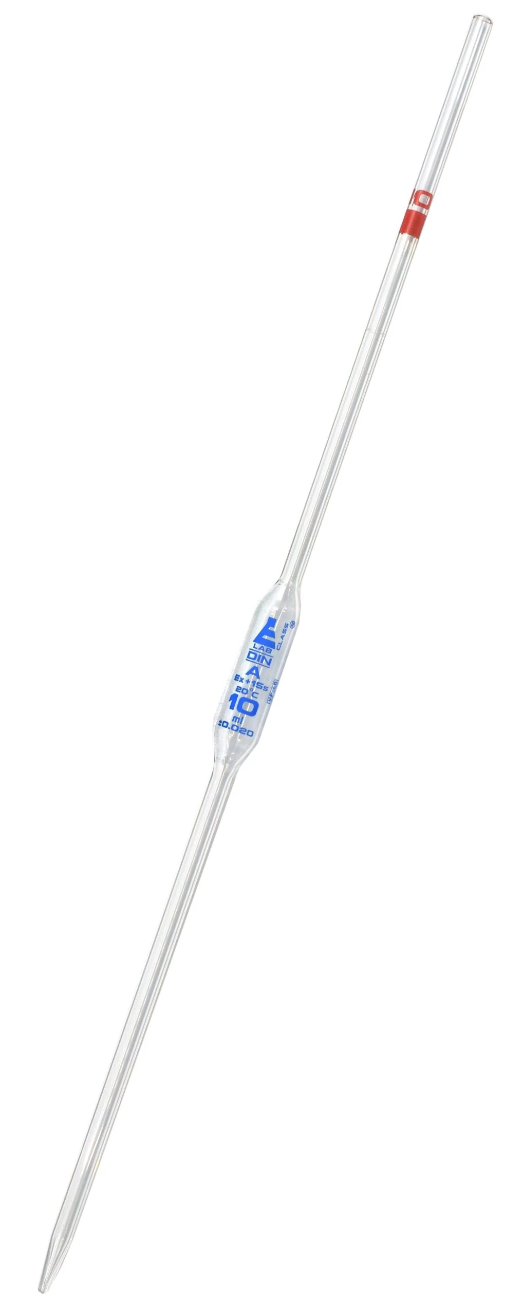 Volumetric Pipette, 10mL - Class A - Red Coded - Blue Graduation - Borosilicate Glass 1 Volumetric Pipette, 10mL - Class A - Red Coded - Blue Graduation - Borosilicate Glass