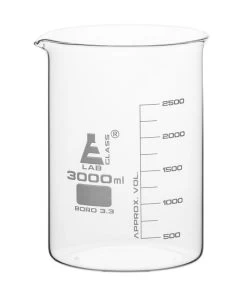 Beaker, 3000ml - Low Form - Graduated - Borosilicate Glass