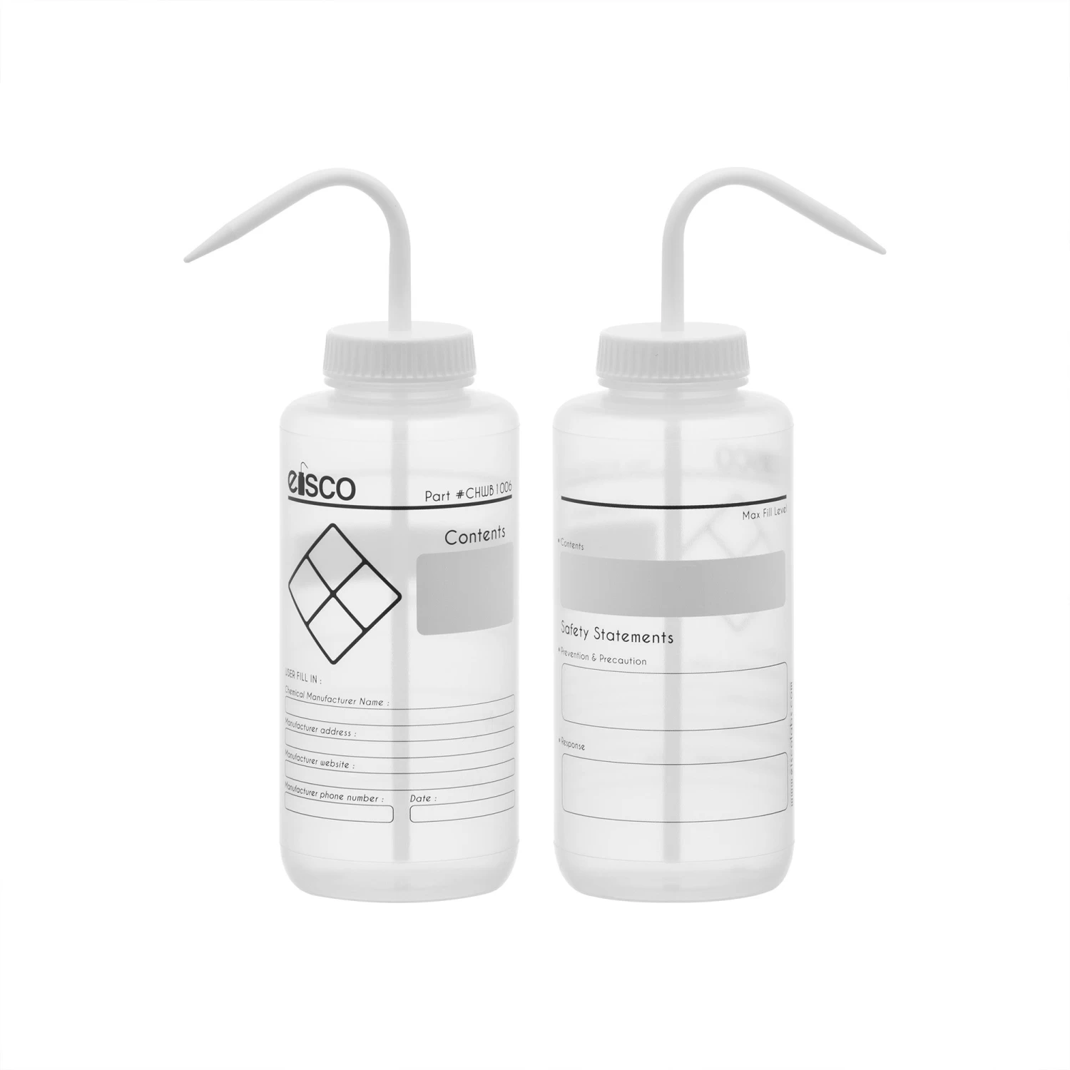 2PK Chemical Wash Bottle, Blank Labels, 1000ml - Wide Mouth, Self Venting, Low Density Polyethylene - Performance Plastics By 2 2PK Chemical Wash Bottle, Blank Labels, 1000ml - Wide Mouth, Self Venting, Low Density Polyethylene - Performance Plastics By - Image 2