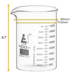 Beaker, 400ml - ASTM - Low Form - Graduated - Borosilicate Glass -Laboratory Instrument Store zilveabdk2bzdqtzr1ac