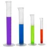 10PK 4-Piece Graduated Cylinder Set - 10mL, 25mL, 50mL & 100mL (40 Cylinders Total) - Class B - Octagonal Base - US Sourced Polypropylene Plastic