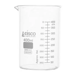 Beaker, 400ml - ASTM - Low Form - Graduated - Borosilicate Glass