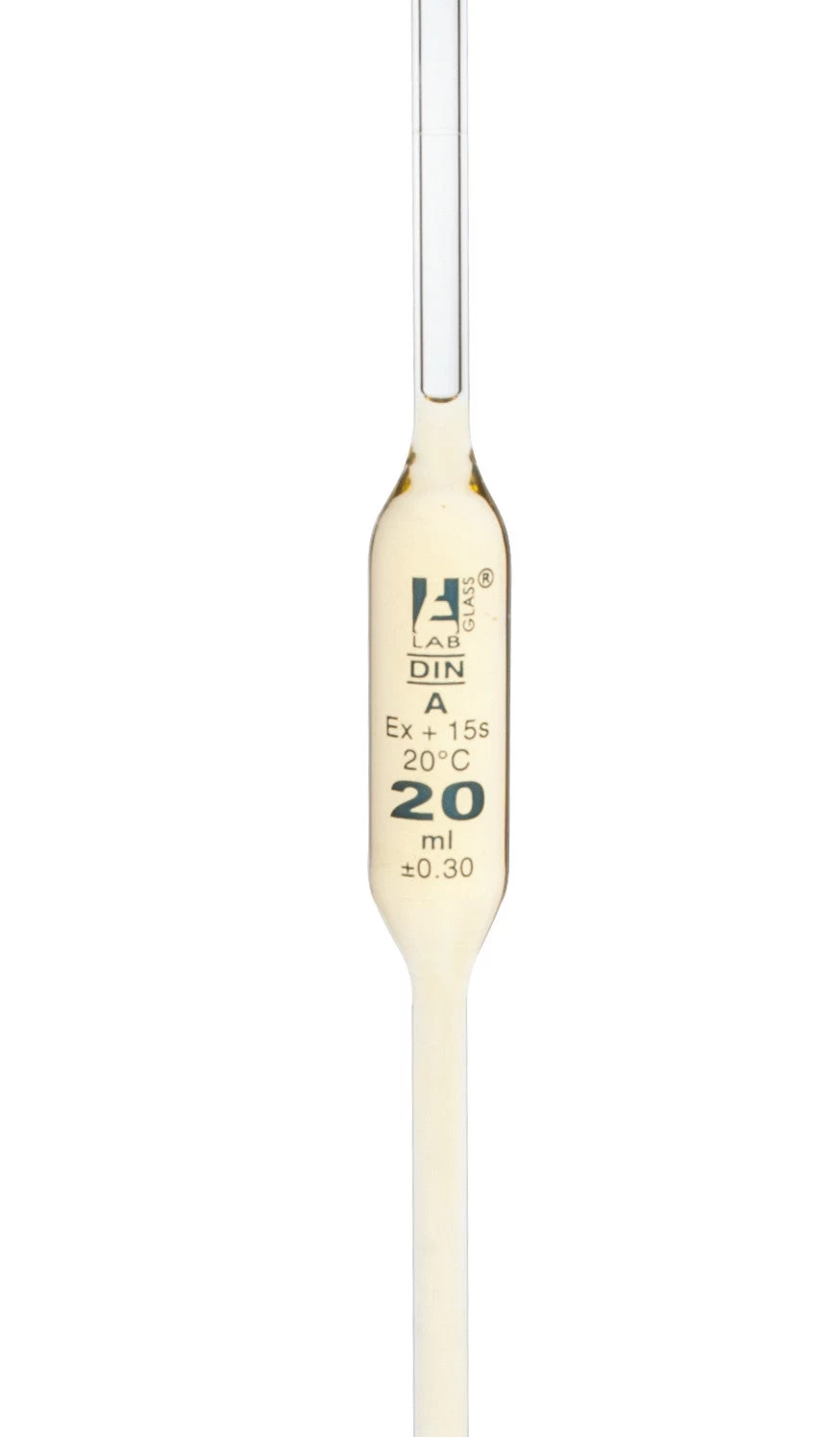 Volumetric Pipette, 20mL - Class A - Yellow Coded - Blue Graduation - Borosilicate Glass 2 Volumetric Pipette, 20mL - Class A - Yellow Coded - Blue Graduation - Borosilicate Glass - Image 2