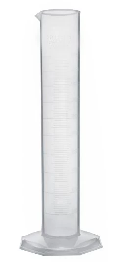 Graduated Cylinder, 500mL - Class A - Octagonal Base - Raised Graduations - TPX Plastic