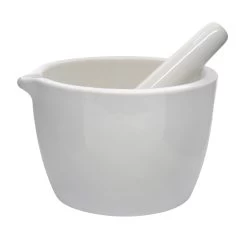 Mortar & Pestle, 750mL - 165mm - Porcelain, Unglazed Grinding Surface