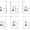 6PK Beakers, 600ml - Low Form - 50ml Graduations - Borosilicate Glass